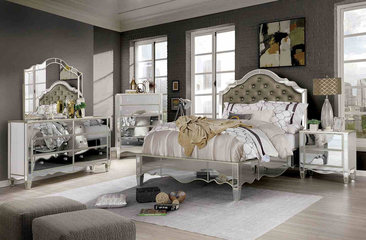 Eliora Silver E.King Bed from Furniture of America - Luna Furniture
