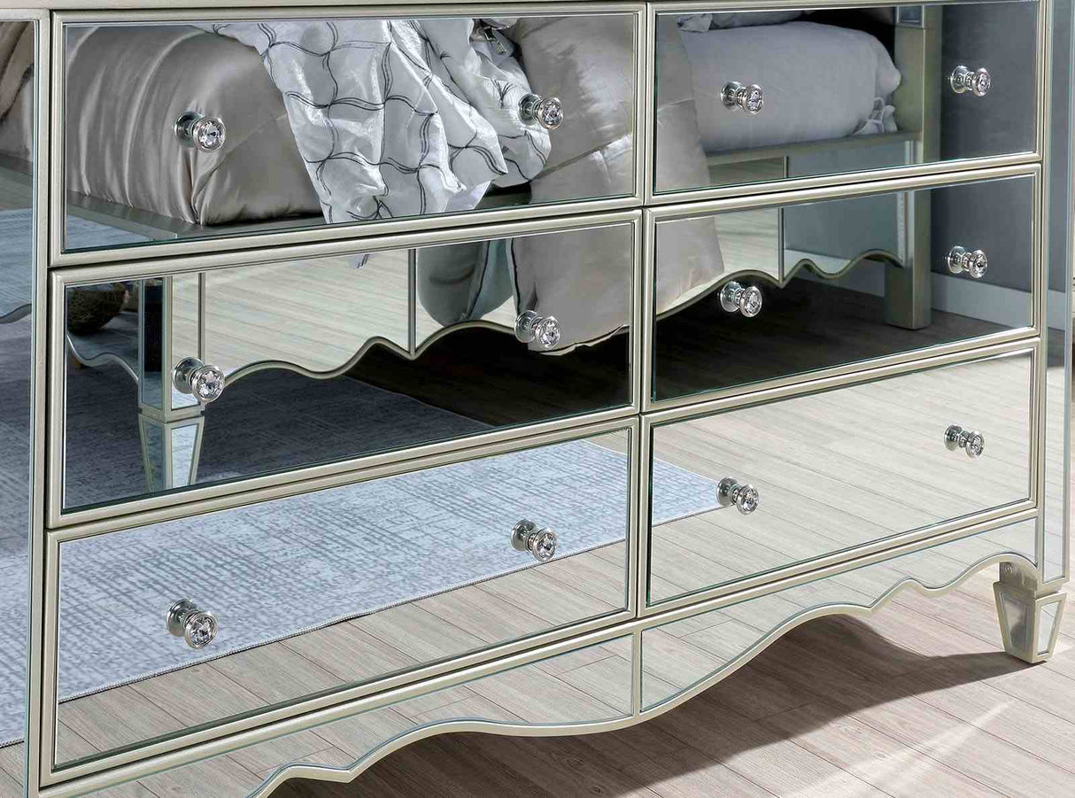 Eliora Silver E.King Bed from Furniture of America - Luna Furniture