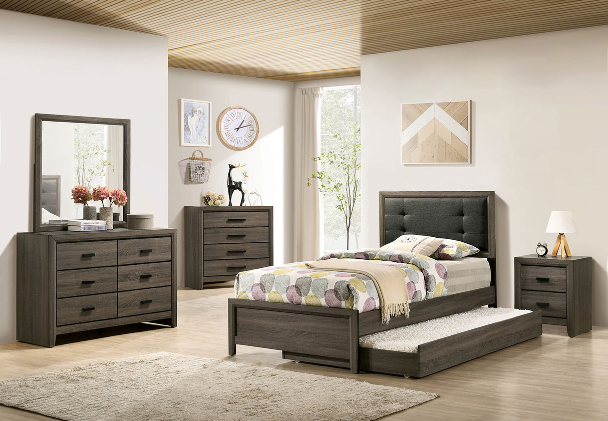 Roanne Gray/Charcoal Twin Bed from Furniture of America - Luna Furniture