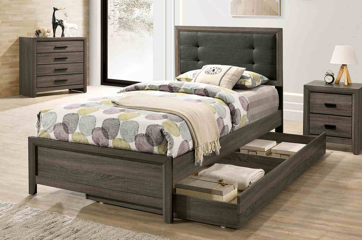 Roanne Gray/Charcoal Twin Bed from Furniture of America - Luna Furniture