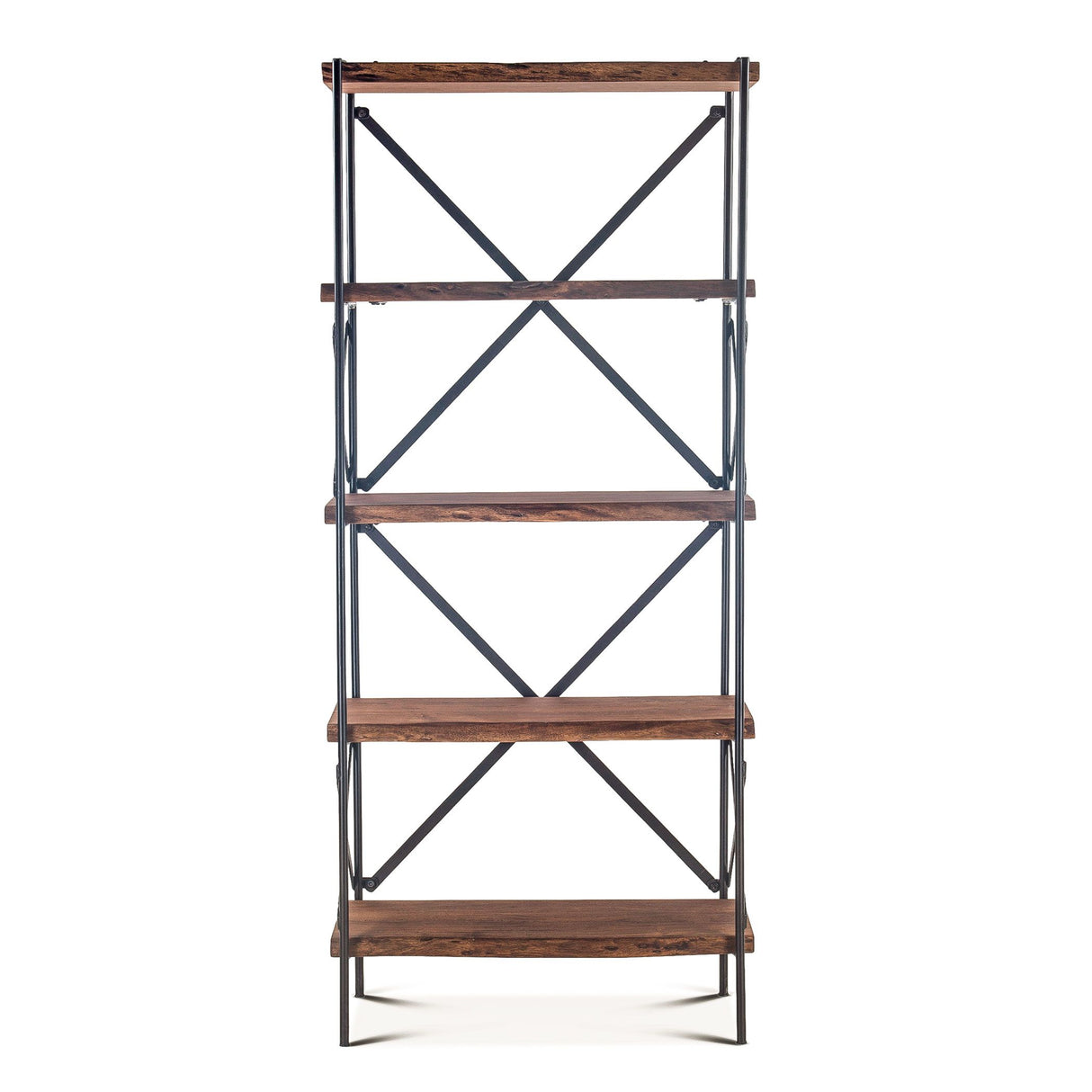 Organic Forge 34" Tall Bookshelf in Raw Walnut from Home Trends & Design - Luna Furniture