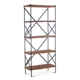Organic Forge 34" Tall Bookshelf in Raw Walnut from Home Trends & Design - Luna Furniture