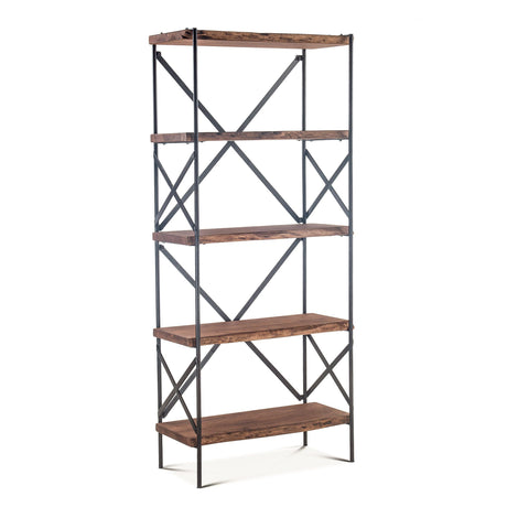 Organic Forge 34" Tall Bookshelf in Raw Walnut from Home Trends & Design - Luna Furniture