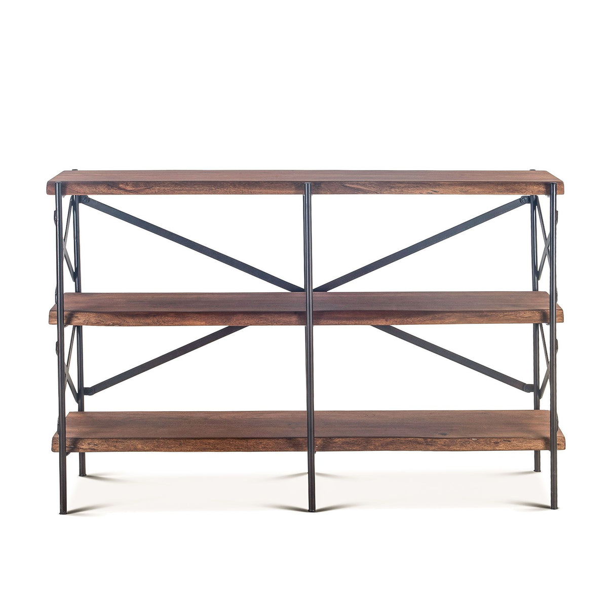 Organic Forge 56" Wide Bookshelf in Raw Walnut from Home Trends & Design - Luna Furniture