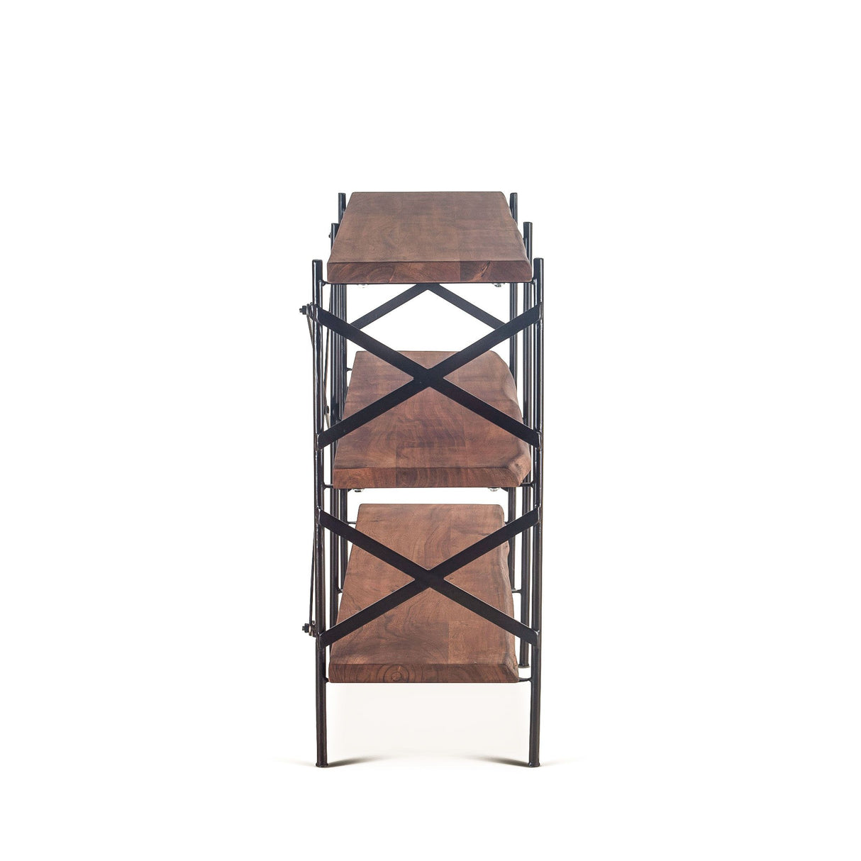 Organic Forge 56" Wide Bookshelf in Raw Walnut from Home Trends & Design - Luna Furniture
