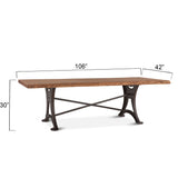 Organic Forge 106" Dining Table in Raw Walnut from Home Trends & Design - Luna Furniture