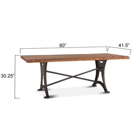 Organic Forge 80" Dining Table in Raw Walnut from Home Trends & Design - Luna Furniture