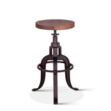 Organic Forge 14" Adjustable Stool in Raw Walnut from Home Trends & Design - Luna Furniture