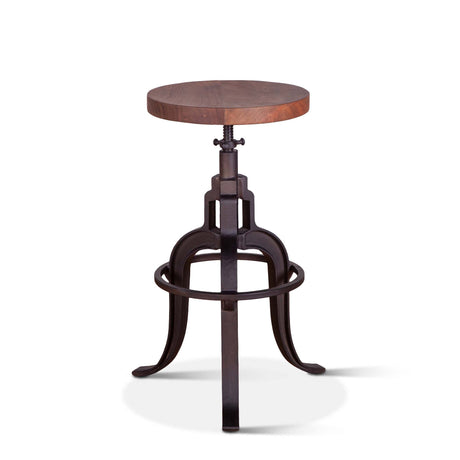 Organic Forge 14" Adjustable Stool in Raw Walnut from Home Trends & Design - Luna Furniture