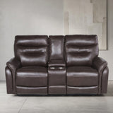 Fortuna Dual-Power Leather Reclining Console Loveseat from Steve Silver - Luna Furniture