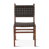 Palermo 18" Dining Chair with Black Leather in Matte Brown, Set of 2 from Home Trends & Design - Luna Furniture