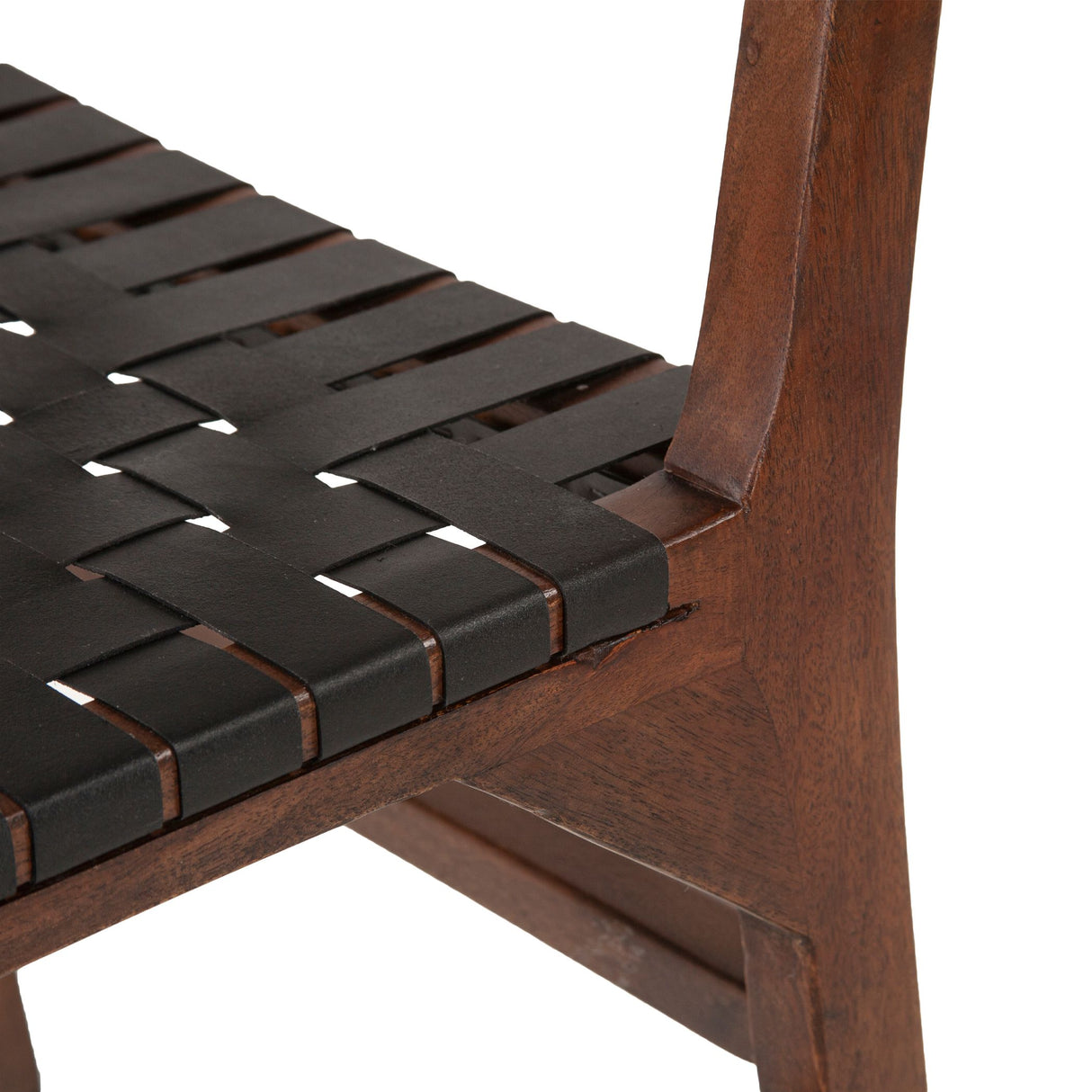 Palermo 18" Dining Chair with Black Leather in Matte Brown, Set of 2 from Home Trends & Design - Luna Furniture