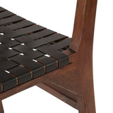 Palermo 18" Dining Chair with Black Leather in Matte Brown, Set of 2 from Home Trends & Design - Luna Furniture