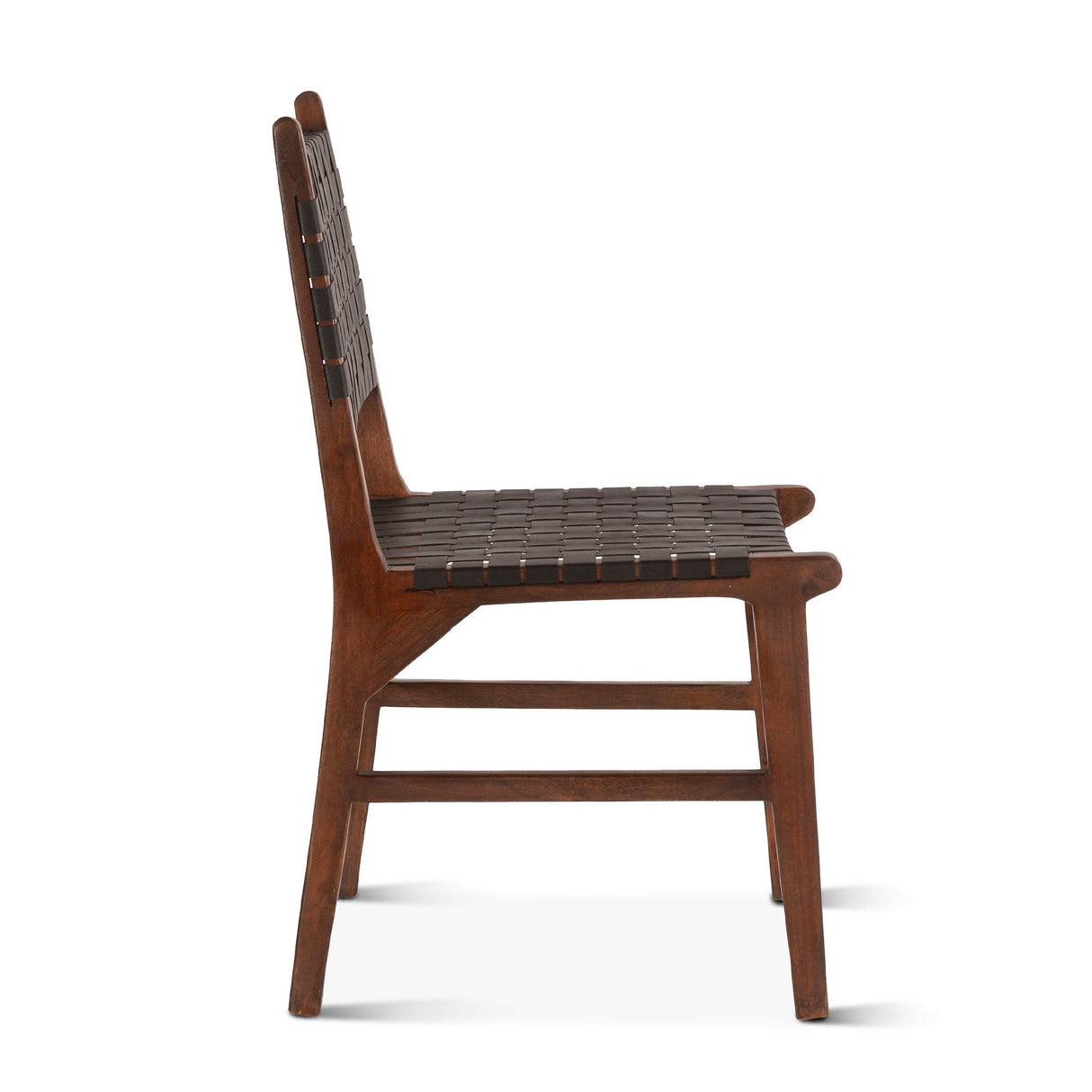 Palermo 18" Dining Chair with Black Leather in Matte Brown, Set of 2 from Home Trends & Design - Luna Furniture