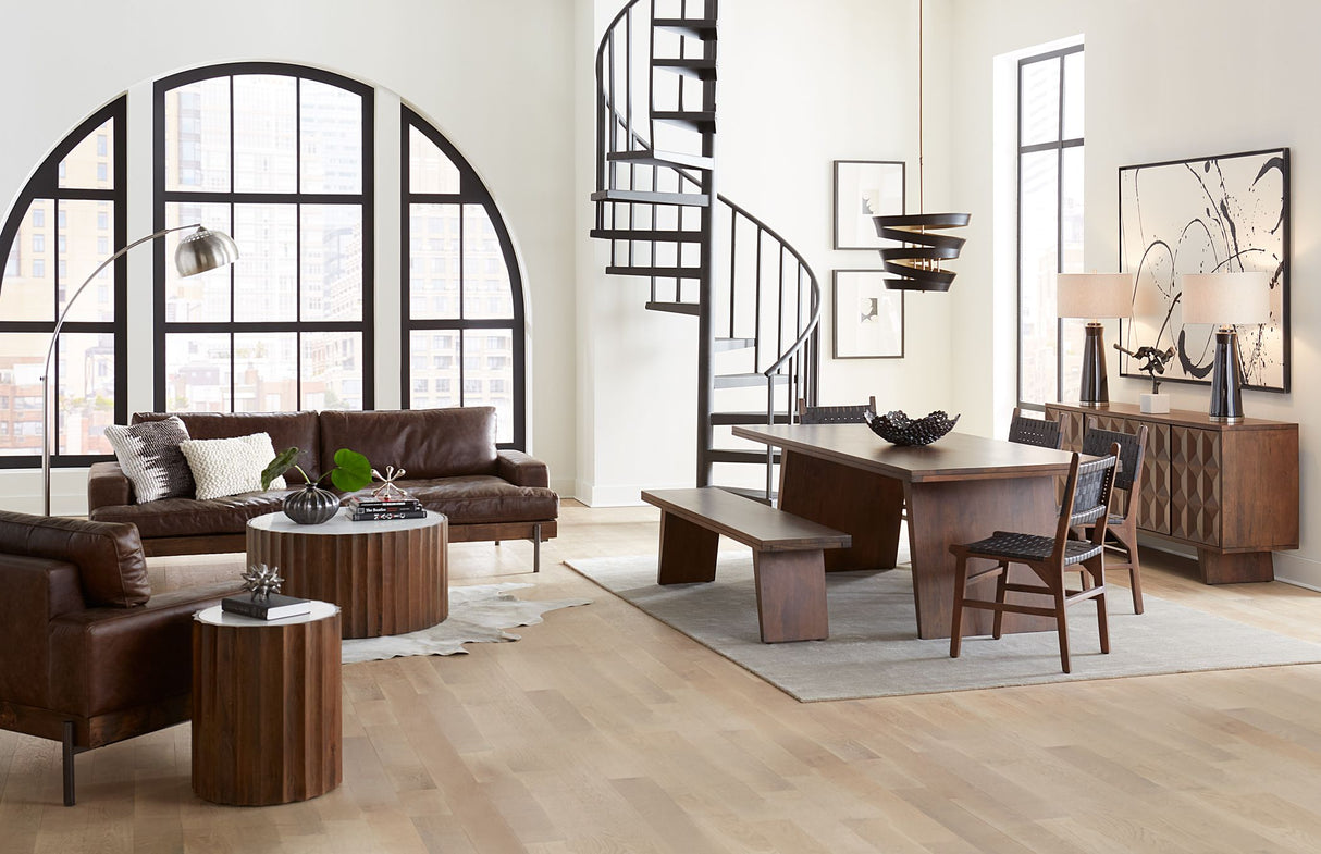 Palermo 18" Dining Chair with Black Leather in Matte Brown, Set of 2 from Home Trends & Design - Luna Furniture