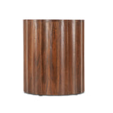 Palermo 18" Round Side Table with White Marble and Royal Brown Base from Home Trends & Design - Luna Furniture