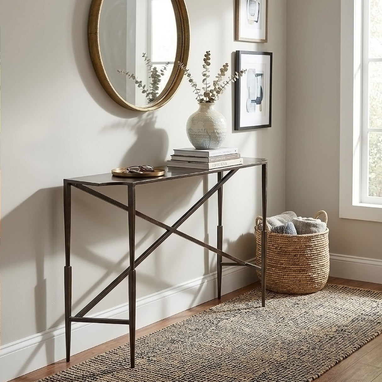 Reno 60" Console Table in Dark Bronze from Home Trends & Design - Luna Furniture
