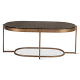 Reno 43" Coffee Table with Black Marble and Antique Brass Base from Home Trends & Design - Luna Furniture