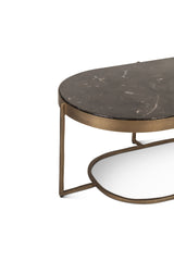 Reno 43" Coffee Table with Black Marble and Antique Brass Base from Home Trends & Design - Luna Furniture