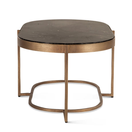Reno 43" Coffee Table with Black Marble and Antique Brass Base from Home Trends & Design - Luna Furniture