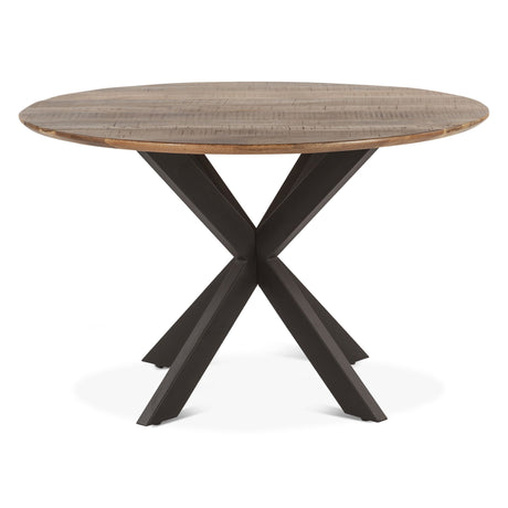 Rapallo 48" Round Dining Table in Natural Mango Wood and Iron from Home Trends & Design - Luna Furniture