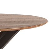 Rapallo 48" Round Dining Table in Natural Mango Wood and Iron from Home Trends & Design - Luna Furniture