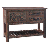 Rustic Roots 47" Hand Painted Console Table with Three Drawers