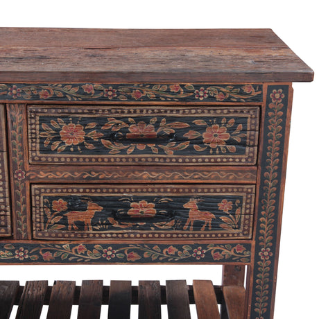 Rustic Roots 47" Hand Painted Console Table with Three Drawers from Home Trends & Design - Luna Furniture