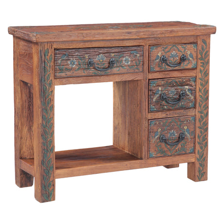 Rustic Roots 36" Hand Painted Console Table with Four Drawers from Home Trends & Design - Luna Furniture