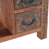 Rustic Roots 36" Hand Painted Console Table with Four Drawers