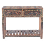 Rustic Roots 40" Hand Painted Console Table with Two Drawers