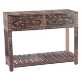 Rustic Roots 40" Hand Painted Console Table with Two Drawers