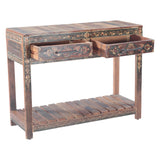 Rustic Roots 40" Hand Painted Console Table with Two Drawers