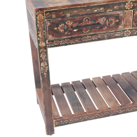 Rustic Roots 40" Hand Painted Console Table with Two Drawers from Home Trends & Design - Luna Furniture