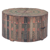 Rustic Roots 32" Hand Painted Round Coffee Table with Storage Drawer