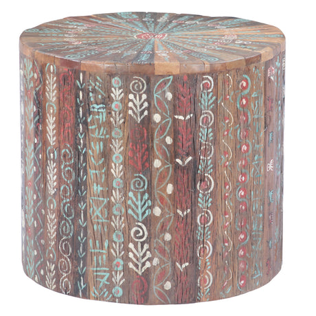 Rustic Roots 20" Hand Painted Round Side Table from Home Trends & Design - Luna Furniture