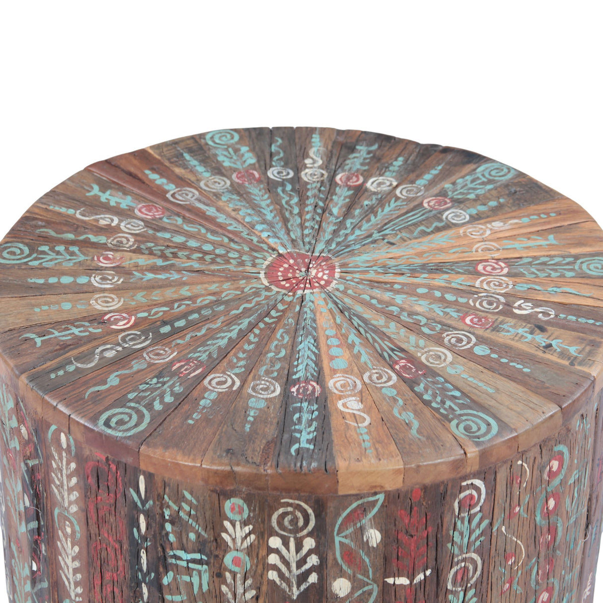 Rustic Roots 20" Hand Painted Round Side Table