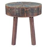 Rustic Roots 22" Hand Painted Round Side Table