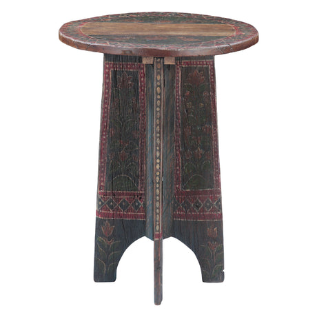 Rustic Roots 24" Hand Painted Round Side Table from Home Trends & Design - Luna Furniture