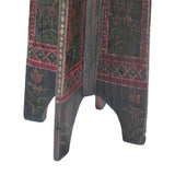 Rustic Roots side table base, hand-painted reclaimed wood pedestal, close-up detail