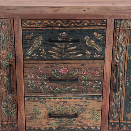 Rustic Roots 60" Hand Painted Sideboard with Two Doors and Three Drawers from Home Trends & Design - Luna Furniture