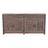 Rustic Roots 79" Hand Painted Sideboard with Four Doors and Four Drawers from Home Trends & Design - Luna Furniture