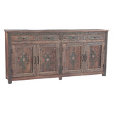 Rustic Roots 79" Hand Painted Sideboard with Four Doors and Four Drawers from Home Trends & Design - Luna Furniture