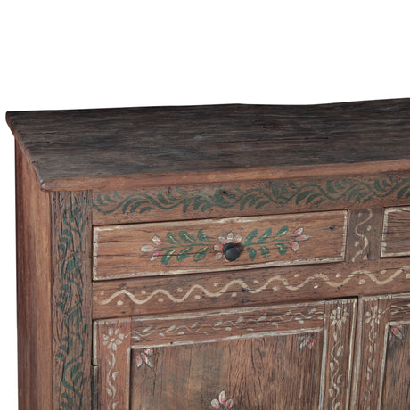 Rustic Roots 79" Hand Painted Sideboard with Four Doors and Four Drawers from Home Trends & Design - Luna Furniture