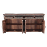 Rustic Roots 79" Hand Painted Sideboard with Four Doors and Four Drawers from Home Trends & Design - Luna Furniture