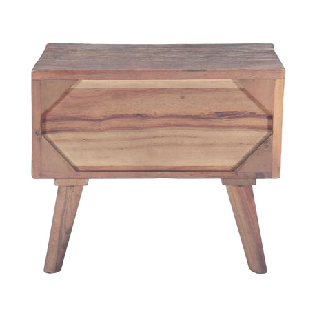 Rustic Roots 22" Hand Painted Square Side Table with Two Drawers from Home Trends & Design - Luna Furniture