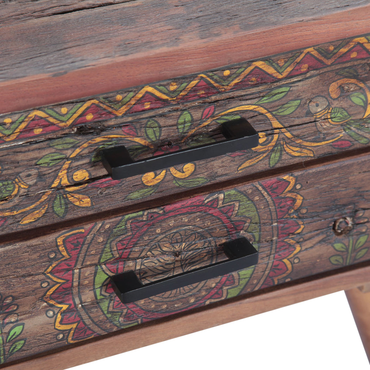 Rustic Roots 22" Hand Painted Square Side Table with Two Drawers from Home Trends & Design - Luna Furniture