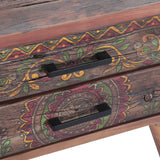 Rustic Roots 22" Hand Painted Square Side Table with Two Drawers from Home Trends & Design - Luna Furniture