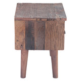 Rustic Roots 22" Hand Painted Square Side Table with Two Drawers from Home Trends & Design - Luna Furniture