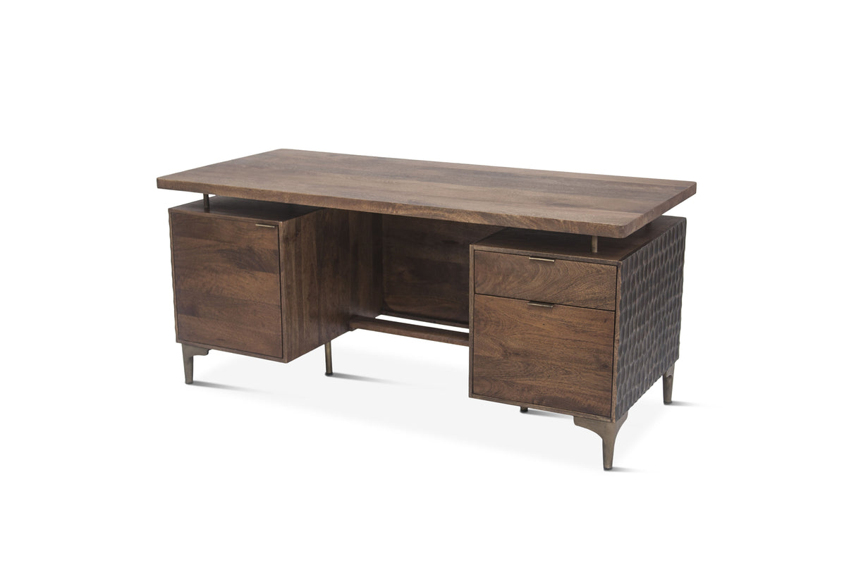 Santa Cruz 66" Office Desk in Two Tone from Home Trends & Design - Luna Furniture